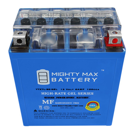 Mighty Max Battery 12-Volt 6 Ah 100 CCA GEL  Sealed Lead Acid Motorcycle Battery YTX7L-BSGEL
